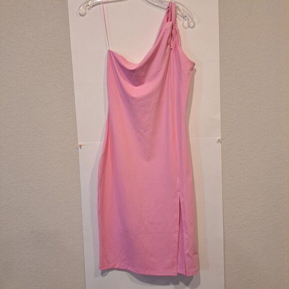Revolve Susana Monaco One Arm Keyhole Dress In Ballerina Pink Stretchy Sz L New! - Picture 6 of 13